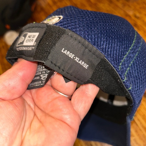 Seattle Seahawks Hat New Era Size L/XL 39Thirty Flex Stretch Fitted NFL Navy - Picture 6 of 6